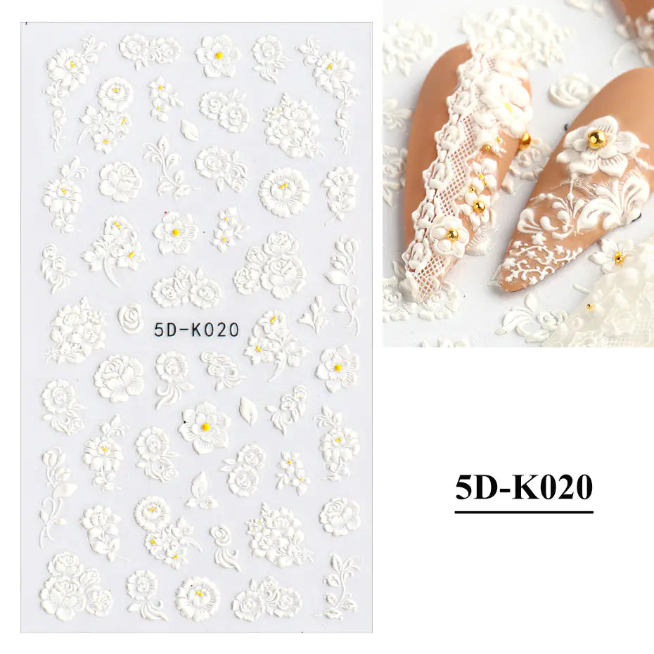 3D nagelklistermärken Fjärilsnagelklistermärken Brudspets
