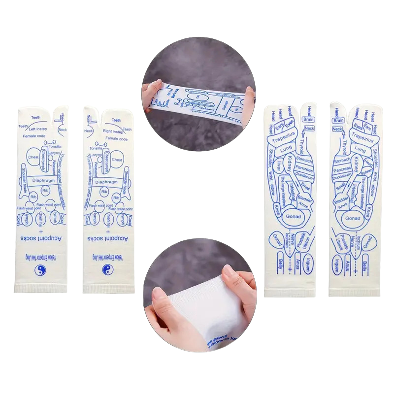 Reflexologistrumpor med massageverktyg (ett set)