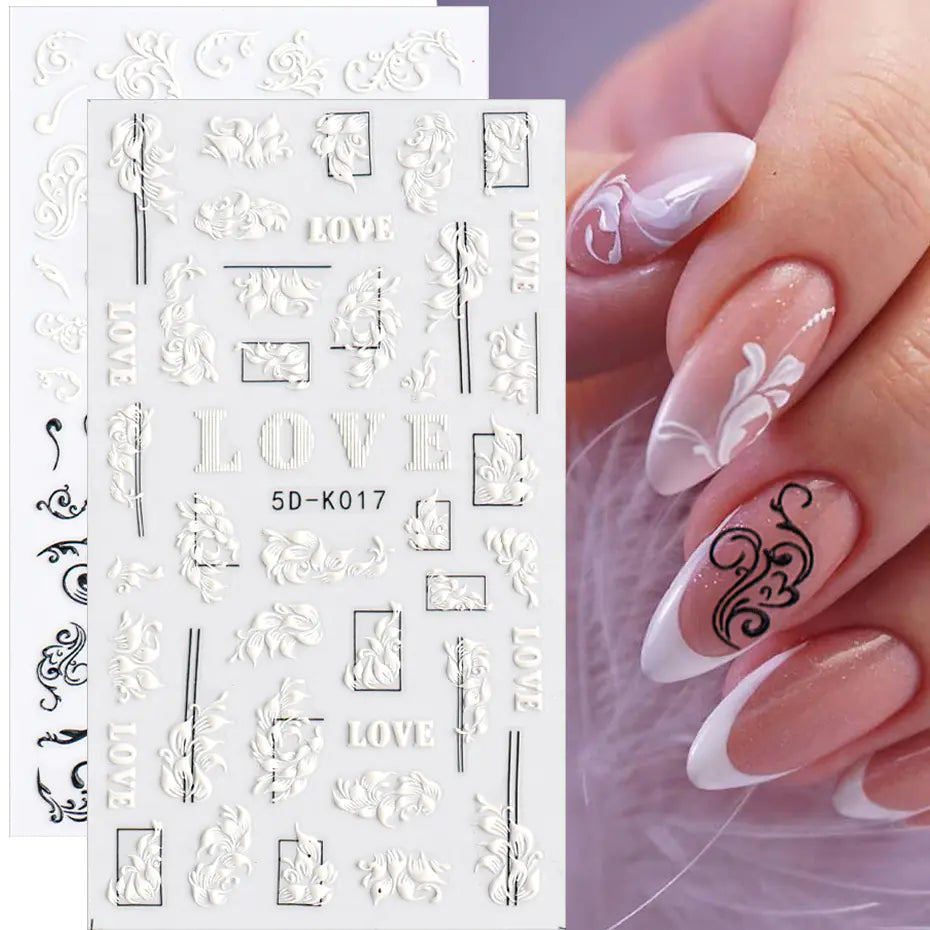 3D nagelklistermärken Fjärilsnagelklistermärken Brudspets
