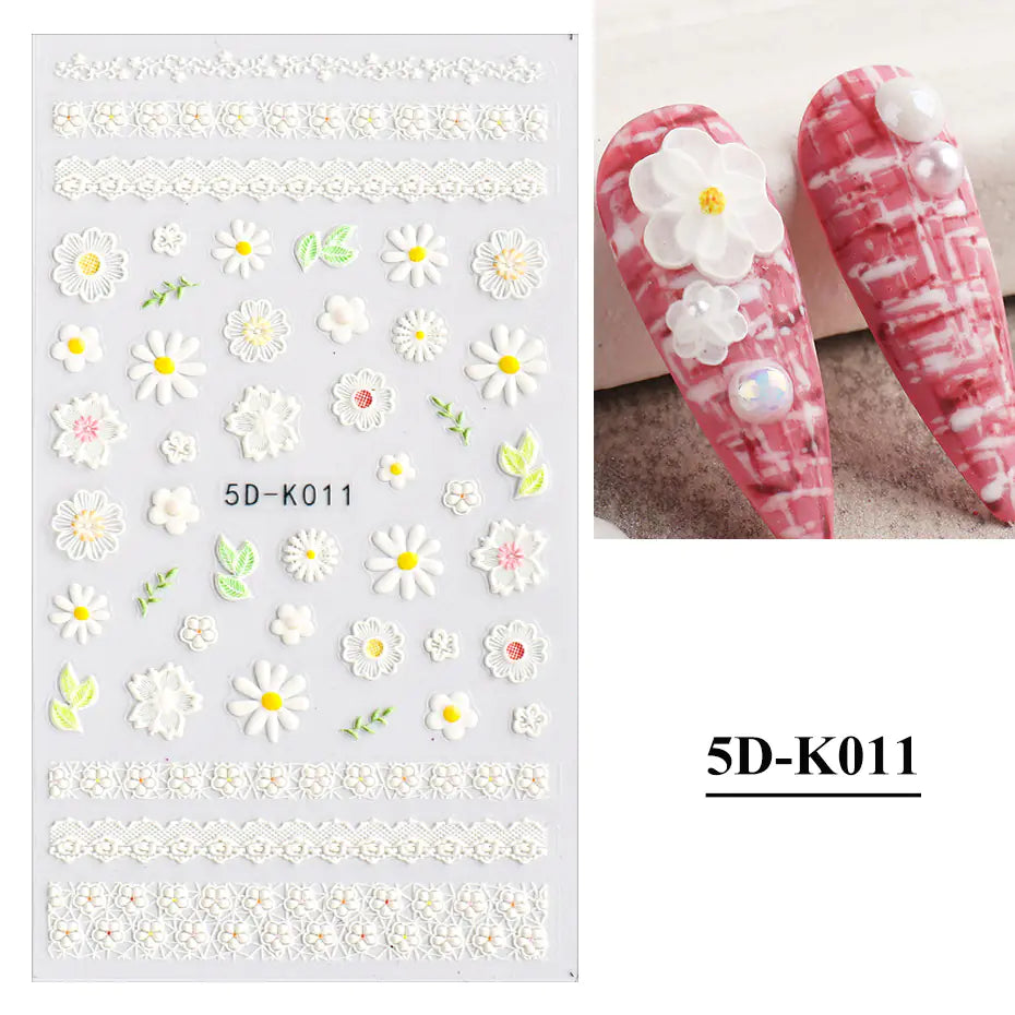 3D nagelklistermärken Fjärilsnagelklistermärken Brudspets