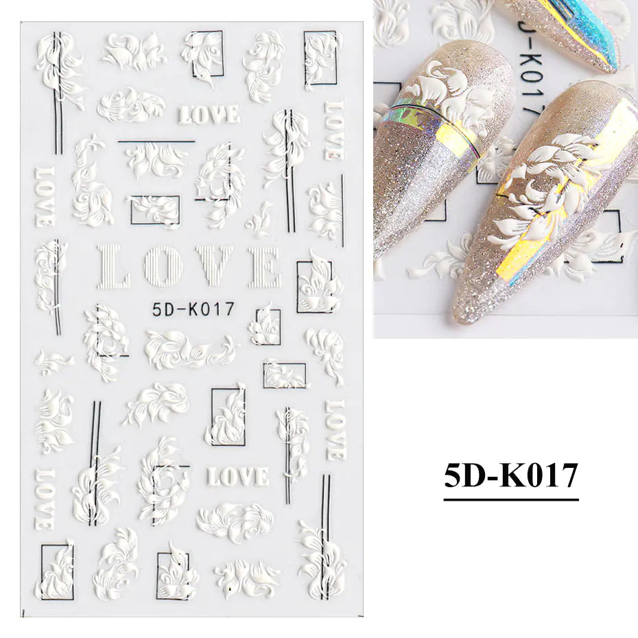 3D nagelklistermärken Fjärilsnagelklistermärken Brudspets