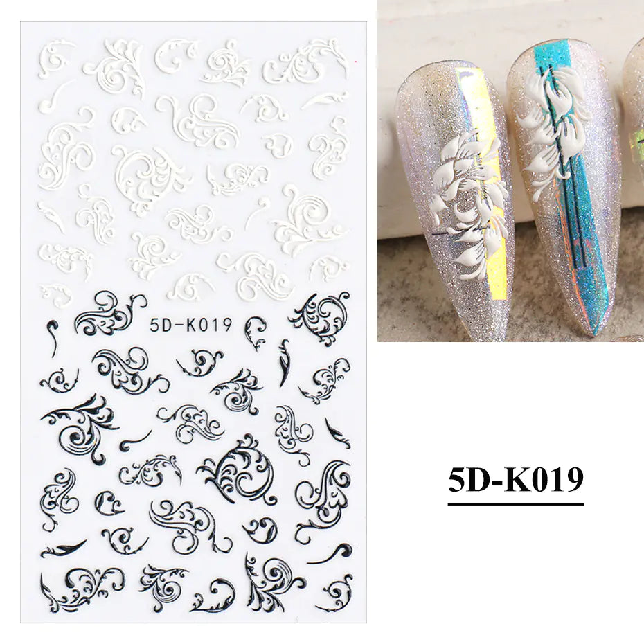 3D nagelklistermärken Fjärilsnagelklistermärken Brudspets